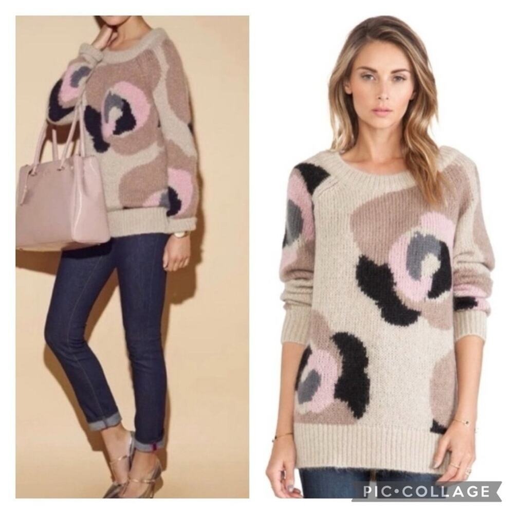 Kate Spade Knit wool Deco Rose Mohair floral Sweater size XS S